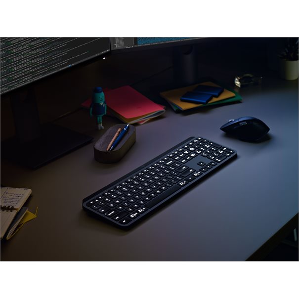 Logitech Keyboard MX Keys for Business [US] graphite BT +++ beleuchtete Tasten, BrownBox