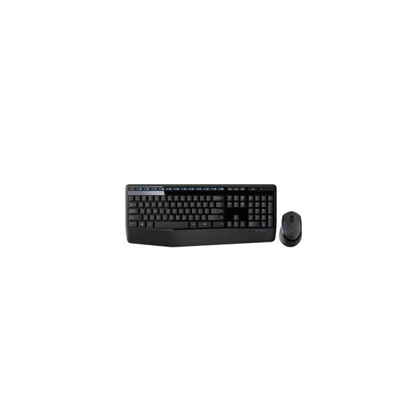 Logitech Desktop MK345 Wireless Comfort [US/EU] black für Rechtshänder, Handballenauflage