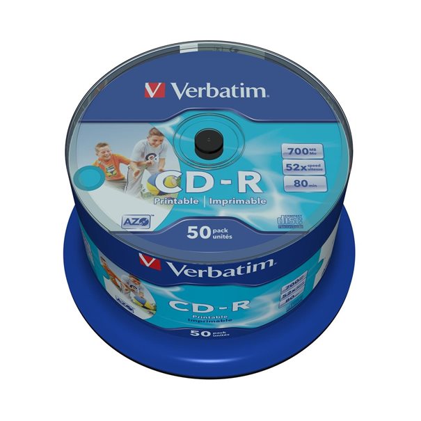 CD ROH Verbatim 80min/ 700MB/ 52x print. 50er-Sp.
