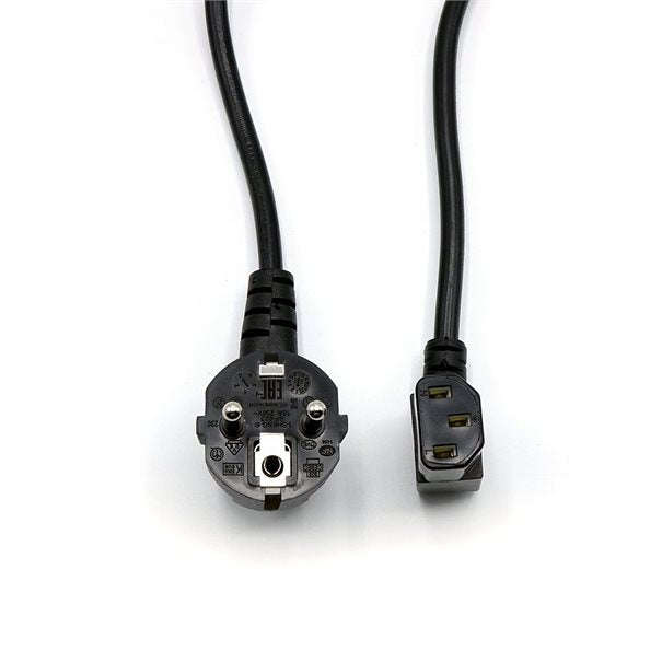 Kabel Netz/Kaltgerätestecker abgewinkelt 3m black