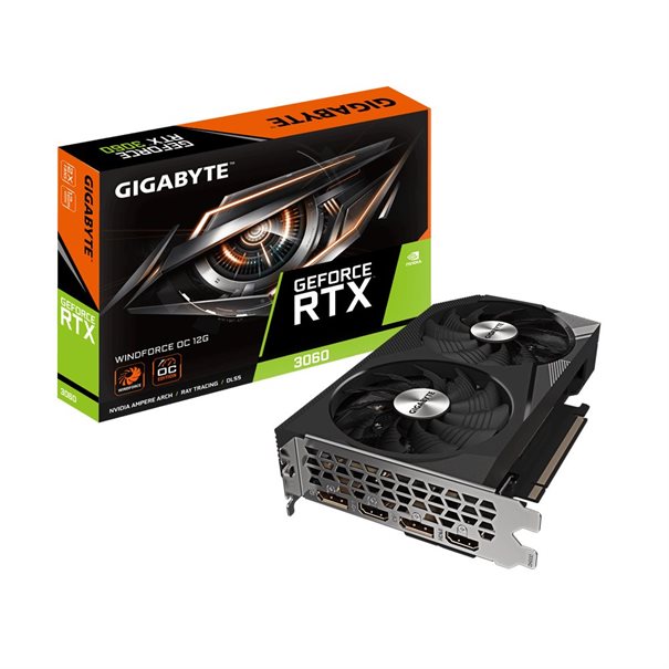 GIGA VGA 12GB RTX3060 WINDFORCE-OC 12G 2.0 LHR 2xDP/2xHDMI GeForce RTX 3060 WINDFORCE OC 12G