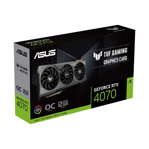 ASUS VGA 12GB RTX4070 TUF GAMING OC Edition 3xDP/HDMI TUF Gaming GeForce RTX4070 12GB GDDR6X OC Edition