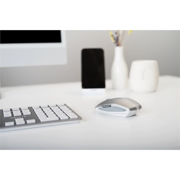 CHERRY Mouse GENTIX BT silver BT Multi-Device Funktion für bis zu drei Endgeräte