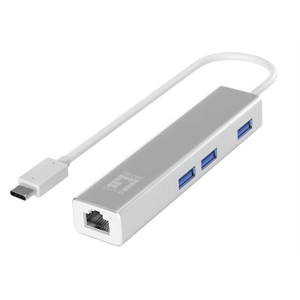 LevelOne Adapter USB-C -> GBit-LAN + USB3.0-Hub
