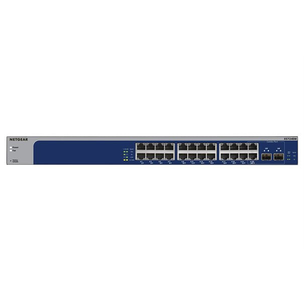 Netgear 24Port Switch 100/1000/10000 XS724EM 10-Gigabit Ethernet Smart Switch