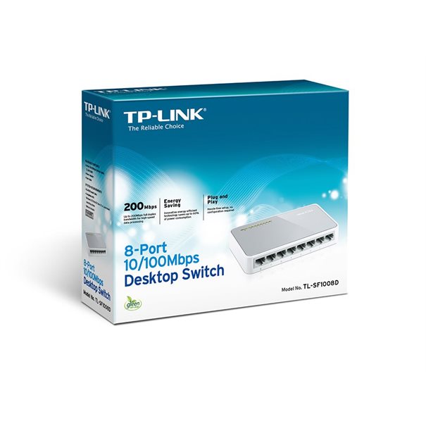TP-LINK Switch TL-SF1008D 8x 10/100MBit Unmanaged  Zweite Wahl, Verpackung leicht beschädigt