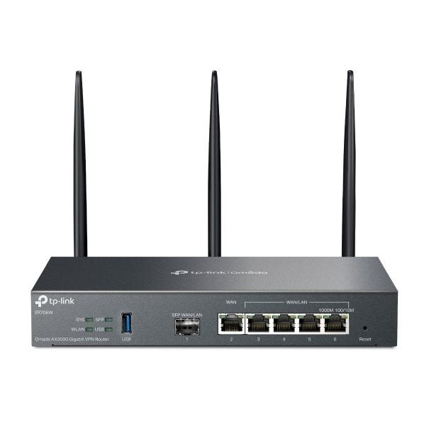 TP-LINK 5 Port Gigabit Multi-WAN Router (bis 4xWAN/LAN) 1xSFP High-speed performance,Wifi 6,