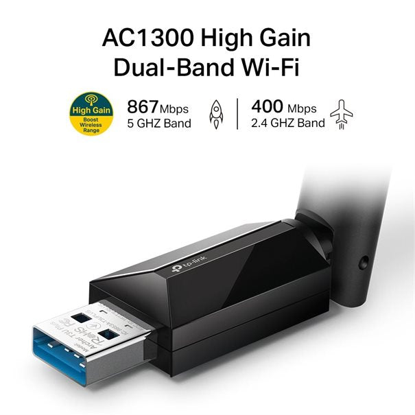 TP-LINK 1300MBit AC1300 High Gain Dual Band Wi-Fi USB Adapter