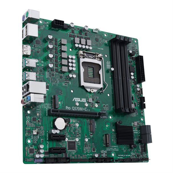 ASUS PRO Q570M-C/CSM S1200/2xDP-HDMI/2xM.2/24-7/vPro/µATX Business Series, 24/7 Ready. Available up to Q1-23