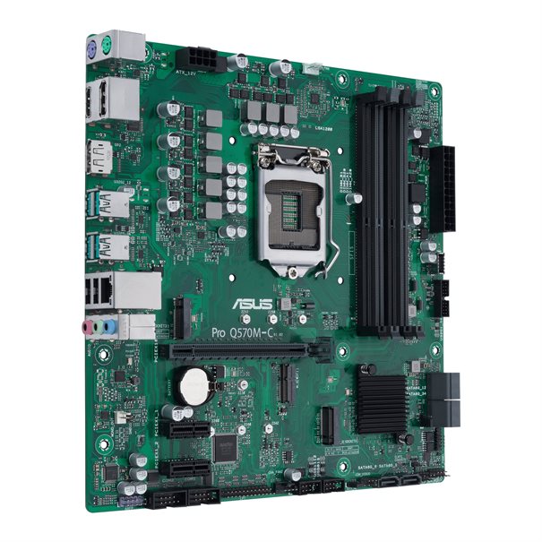 ASUS PRO Q570M-C/CSM S1200/2xDP-HDMI/2xM.2/24-7/vPro/µATX Business Series, 24/7 Ready. Available up to Q1-23