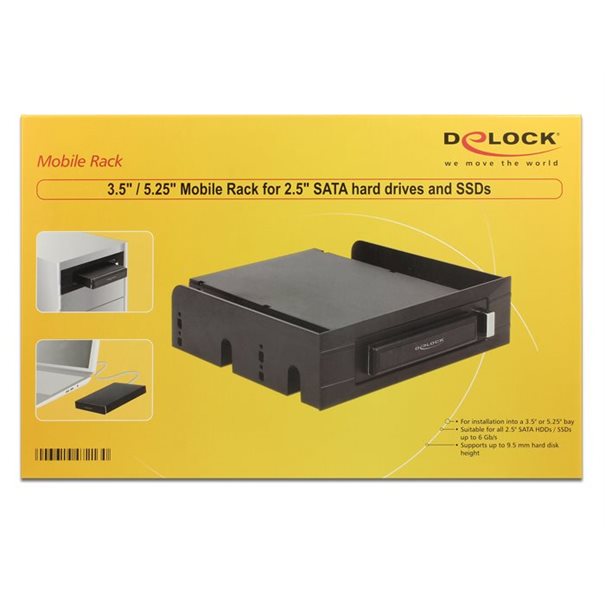 Delock 3.5?/5.25? Wechselrahmen (2.5? SATA-SSD/HD) Anschluss intern über SATA oder extern über USB3.0