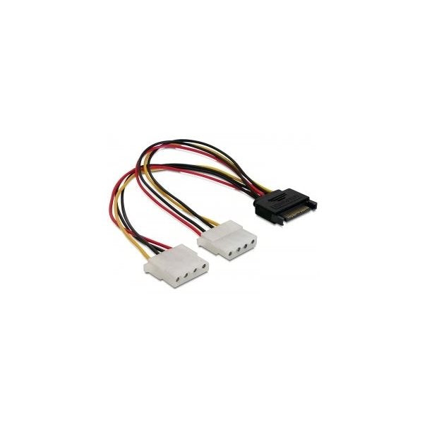 Delock Adapter SATA Strom 15-pin -> 2x 5.25" Strom