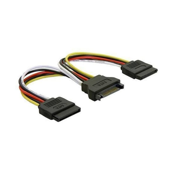 Delock Adapter SATA Strom 15-pin -> 2x SATA gerade