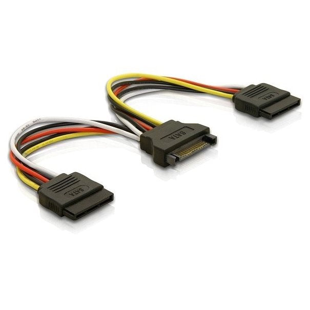 Delock Adapter SATA Strom 15-pin -> 2x SATA gerade