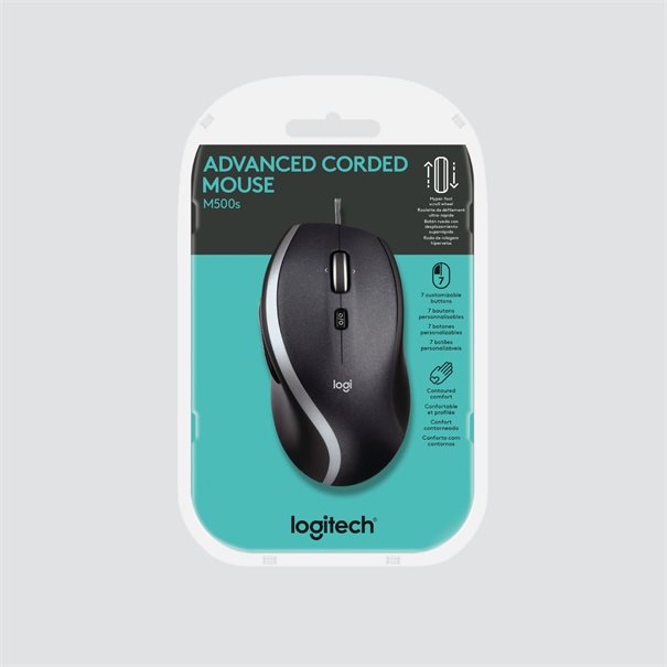 Logitech Mouse M500S Corded OPT black