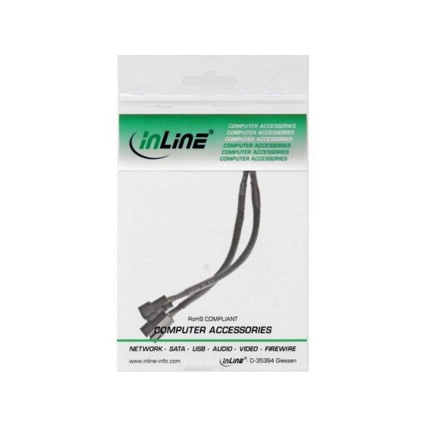 InLine® Y-Kabel für Lüfter PWM 4pol Molex 1 Stecker / 2 Buchse, 0,15m