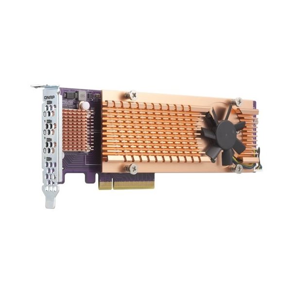 QNAP Quad M.2 PCIe SSD Erweiterung PCIe Gen3 x8 supports up to four M.2 2280 PCIe Gen3 x4