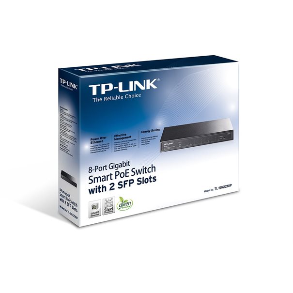 TP-LINK Switch TL-SG2210P 8xGBit/2xSFP Managed PoE+ (58W)